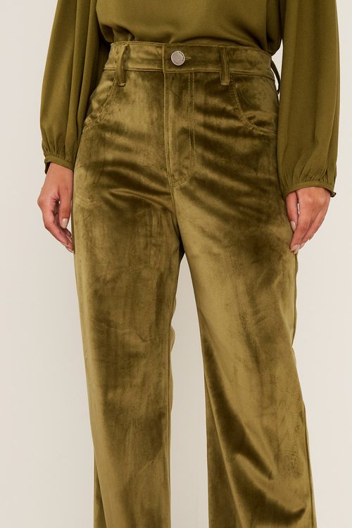 Calça Veludo 5 Bolsos - Manjericao