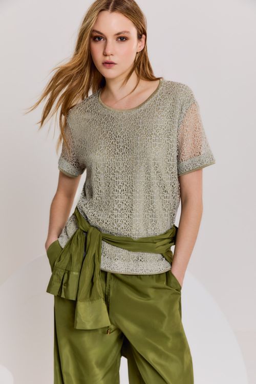 Blusa Malha Renda - Vanilla Cream