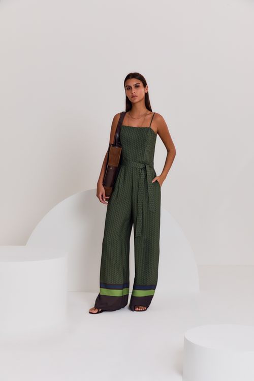 Macacão Estampa Karina Verde - Est Karina Verde