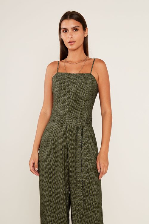 Macacão Estampa Karina Verde - Est Karina Verde