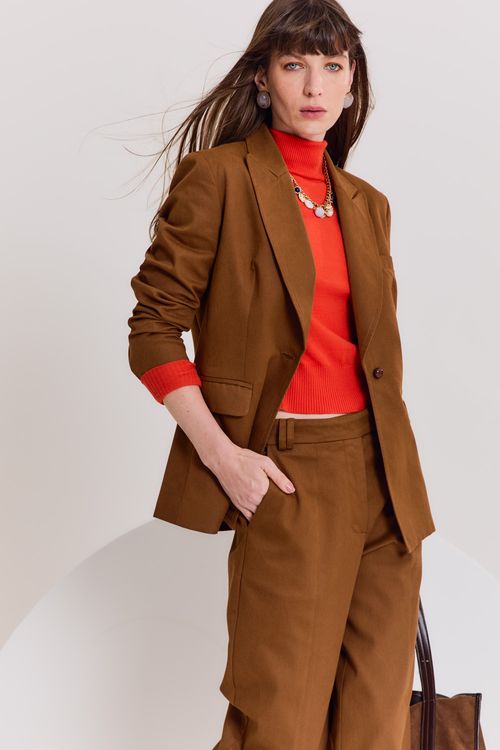 Blazer Acinturado - Marrom Mascavo