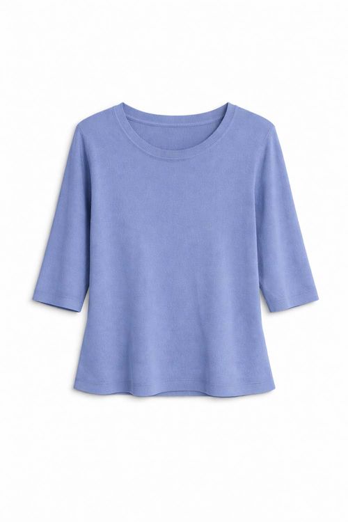 Blusa Tricot Básica - Azul Escuro