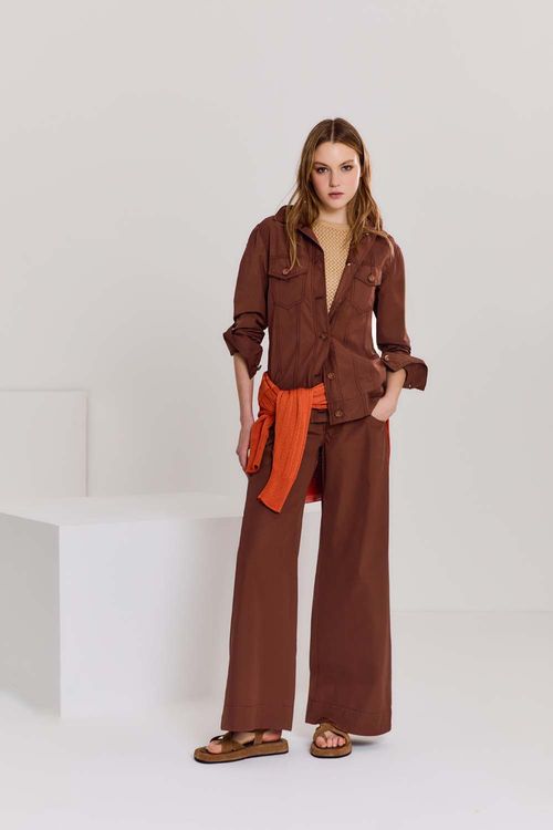 Jaqueta Techno Botões - Marrom Mascavo