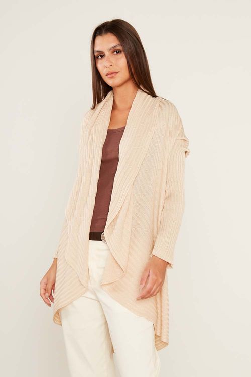 Casaco Tricot Decote - Creme