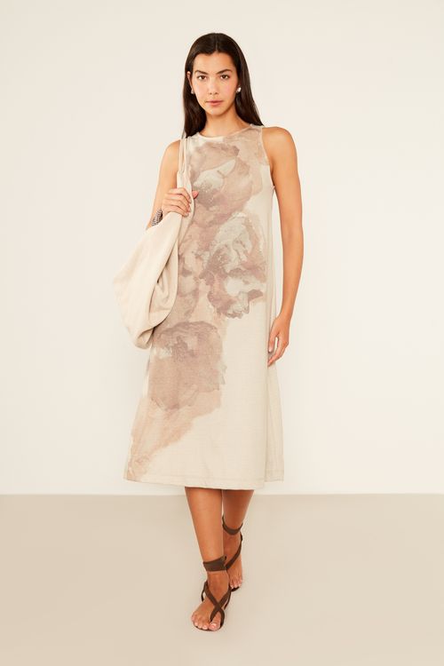 Vestido Malha Silk Bia - Bege Areia
