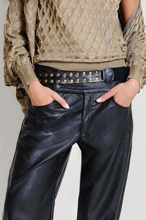 Cinto Elástico Tachas Metal - Preto