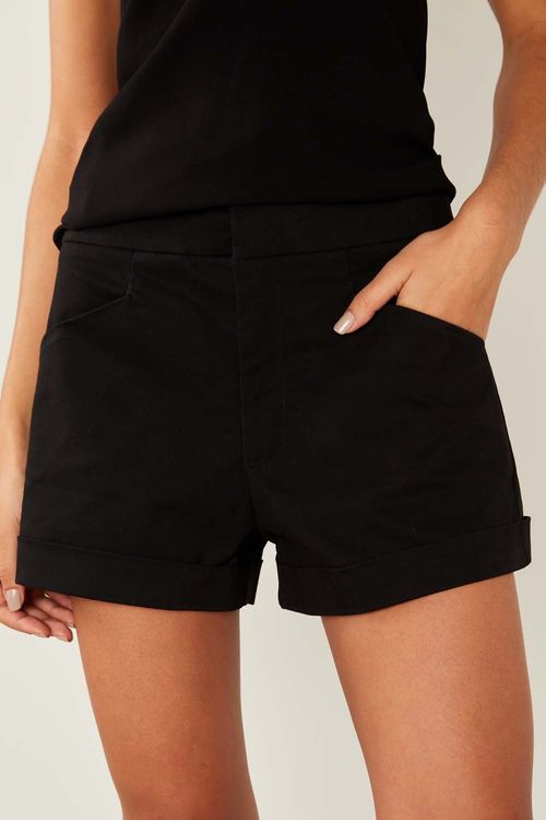 Short Sarja Alfaiataria - Preto