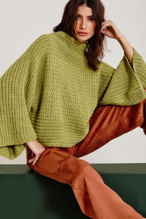 Pull Tricot Mix Pontos - Amarelo Creme