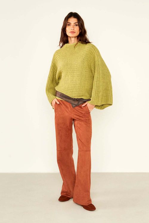 Pull Tricot Mix Pontos - Amarelo Creme