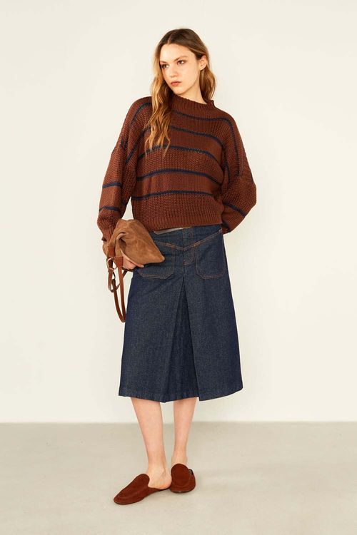 Saia Jeans Midi - Jeans