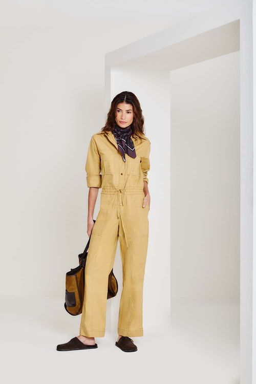 Macacão Sarja Amarração - Khaki