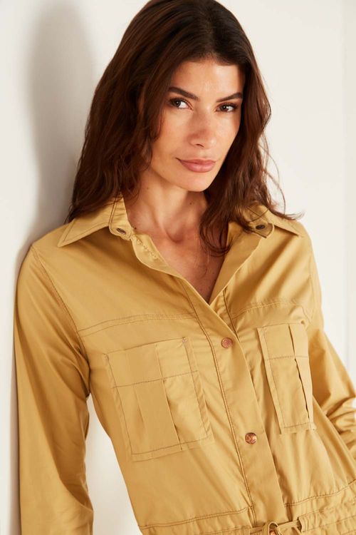 Macacão Sarja Amarração - Khaki