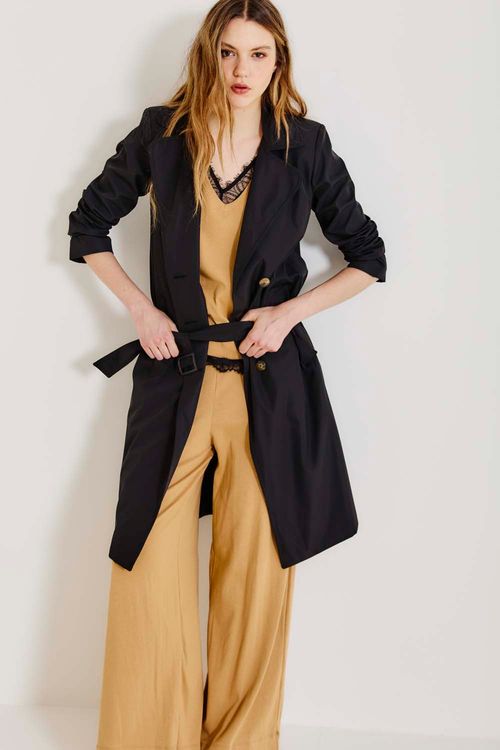 Trench Coat Nylon - Preto