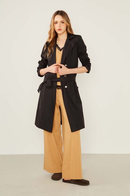 Trench Coat Nylon - Preto