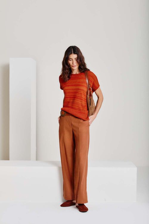Blusa Tricot Barra - Ceramica
