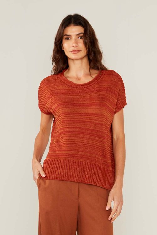 Blusa Tricot Barra - Ceramica