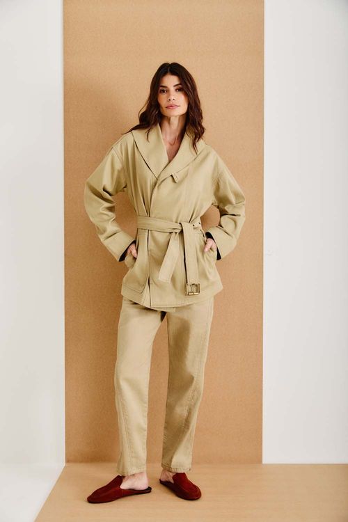 Calça Sarja Balloon - Khaki