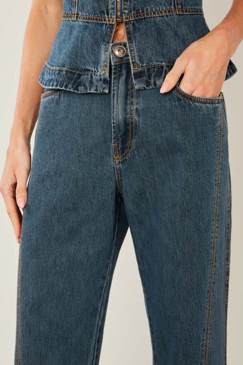 Calça Jeans Pespontos - Jeans