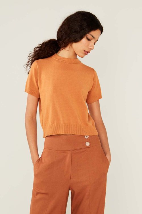 T-Shirt Tricot Basic - Canela