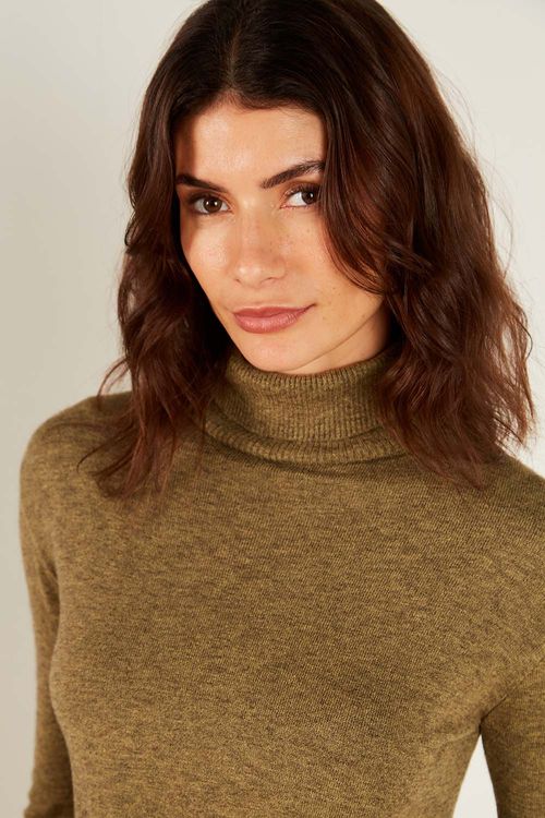 Blusa Tricot Manga Longa Gola - Manjericao