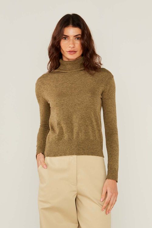 Blusa Tricot Manga Longa Gola - Manjericao