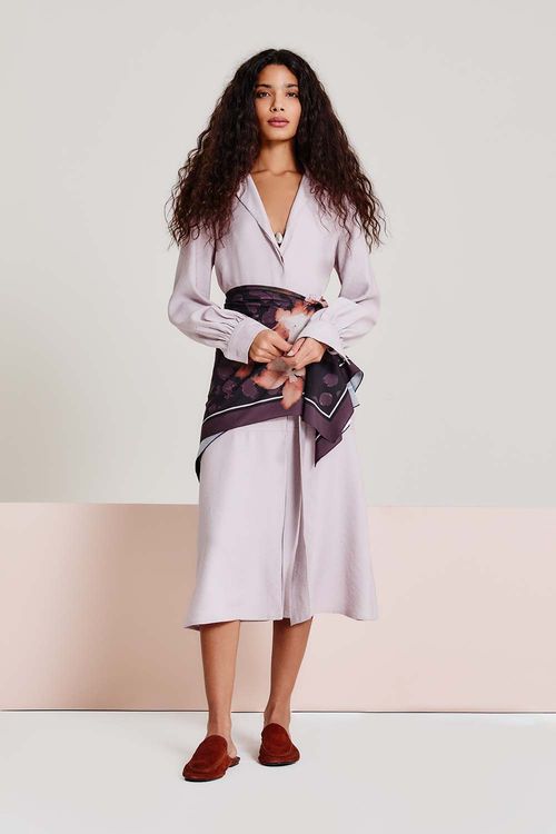 Vestido Casual Fivela Mescla - Rosa Cha