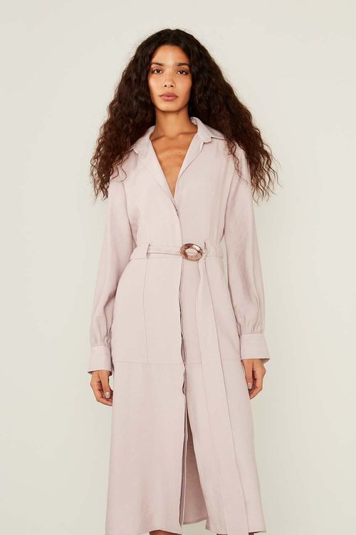 Vestido Casual Fivela Mescla - Rosa Cha