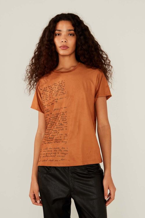Blusa Malha Suede Silk - Canela