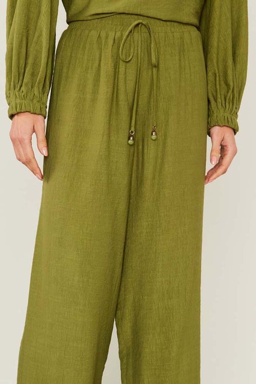 Calça Casual Fluida - Verde Militar