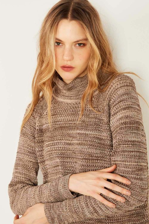 Pull Tricot Gola - Marrom Mascavo