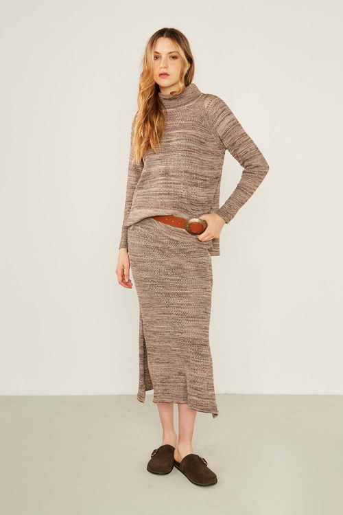 Pull Tricot Gola - Marrom Mascavo