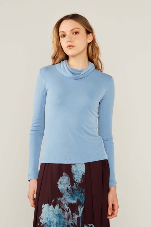 Blusa Malha Rib - Azul Marine