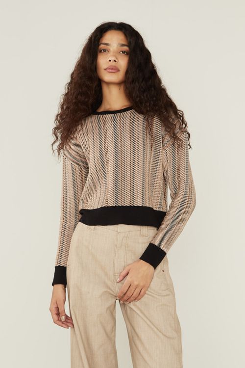 Casaco Tricot Jacquard - Listrado