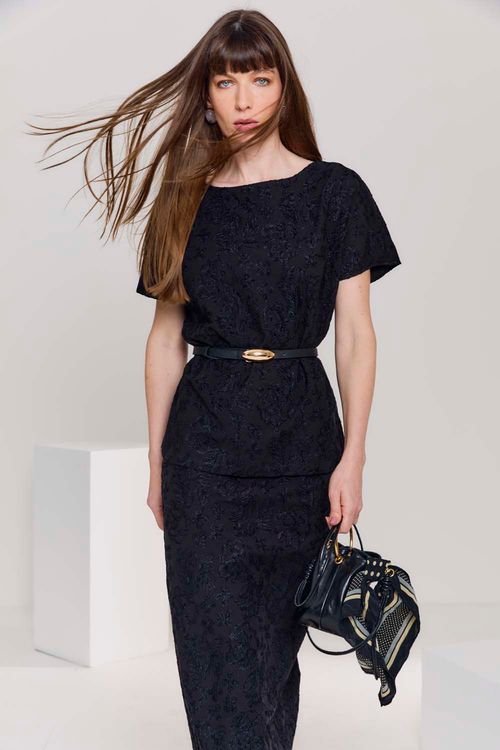 Blusa Bordado Nerine Black - Preto