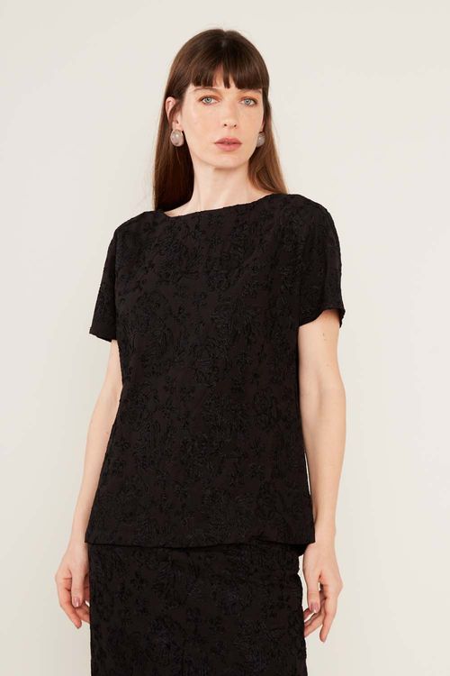 Blusa Bordado Nerine Black - Preto