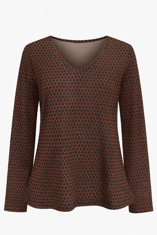 Blusa v Malha Estampa Leda - Est Leda