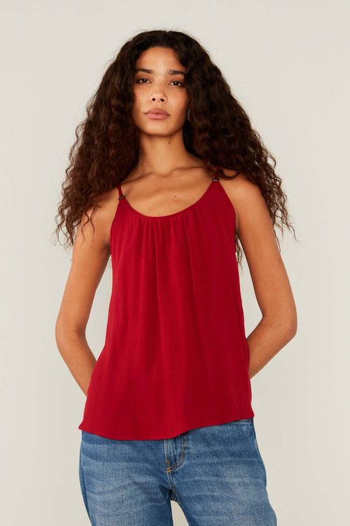 Blusa Casual Alça Com Ponteira - Vinho