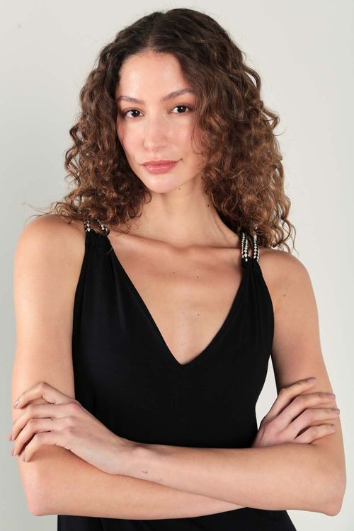 Vestido Malha Crepe - Preto