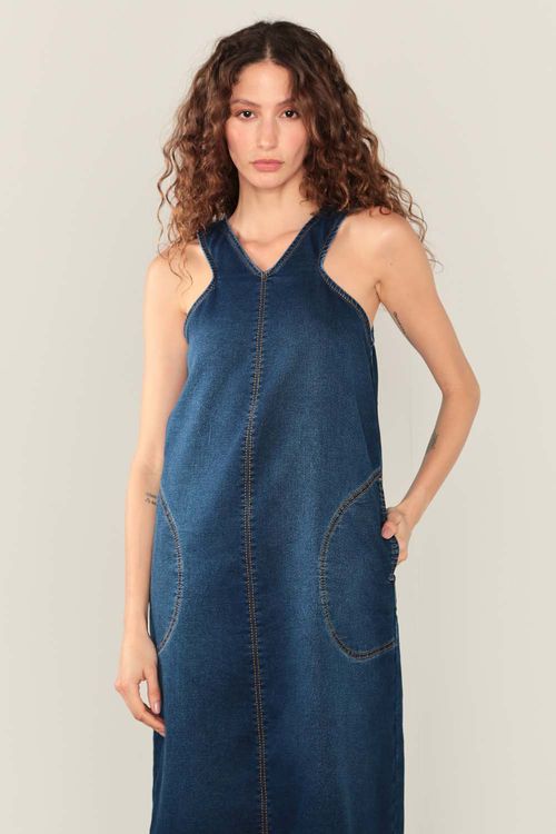Vestido Jeans Moletom - Jeans