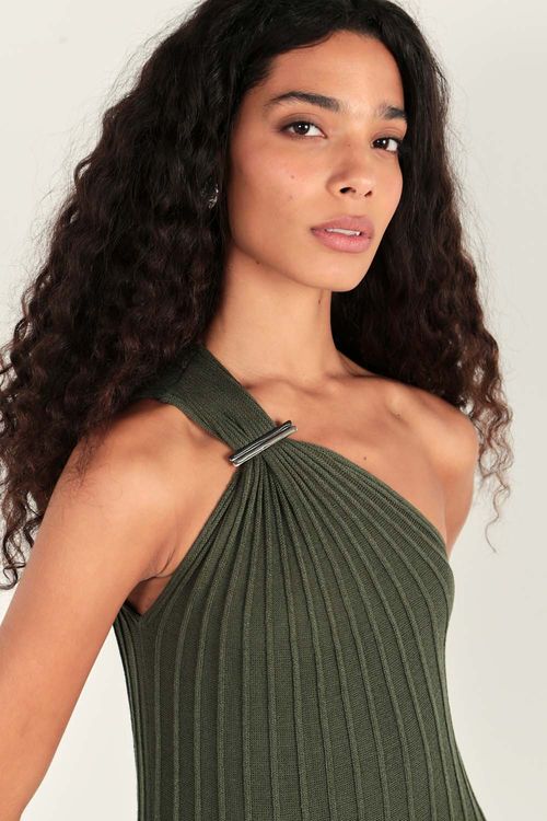 Vestido Tricot Ombro - Alecrim