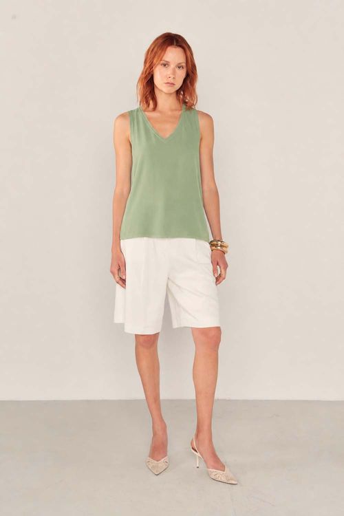 Blusa Sem Manga Clássica - Verde Eucalipto