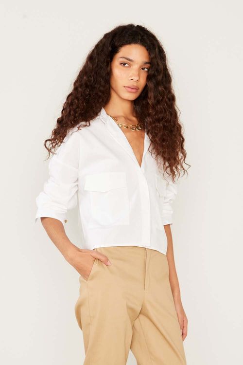 Camisa Cropped - Branco