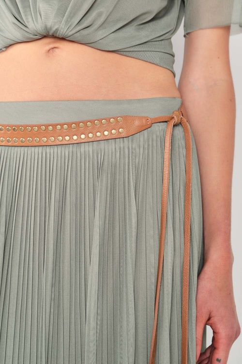 Cinto Franja Com Tachas - Deserto