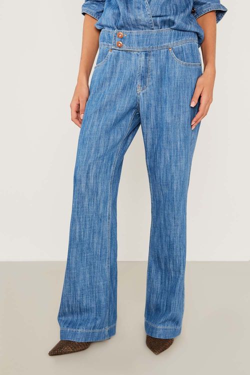 Calça Jeans Cós Transpassado - Jeans
