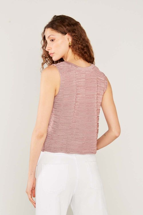 Regata Tricot Triângulos - Blush