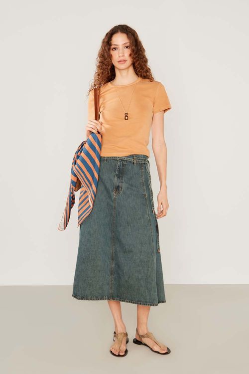 Blusa Malha Decote Careca - Bambu