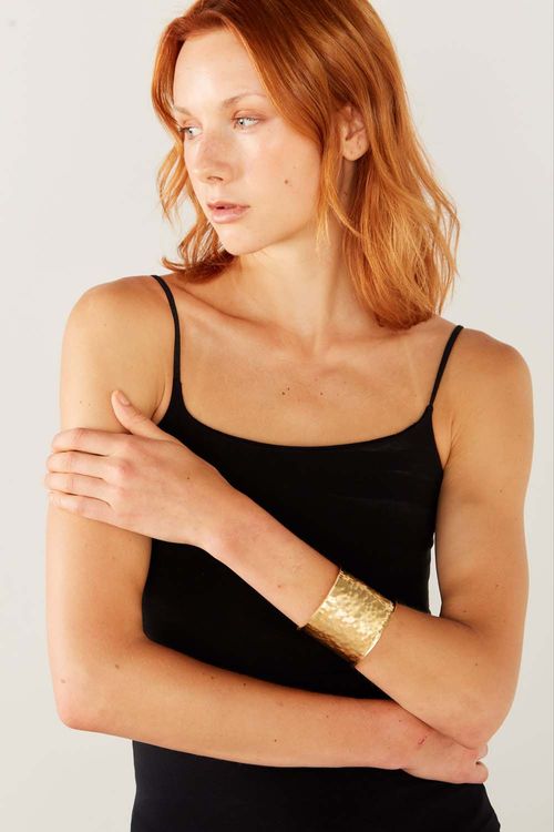 Bracelete Martelado - Dourado