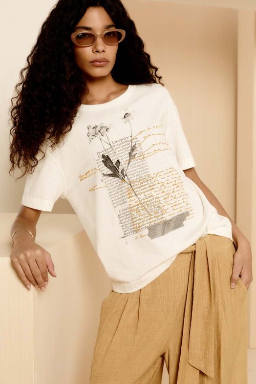 Blusa Malha Localizada Espécie - Branco