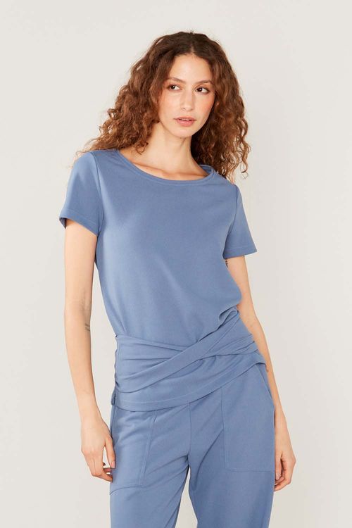 Blusa Malha Crepe - Azul Sea