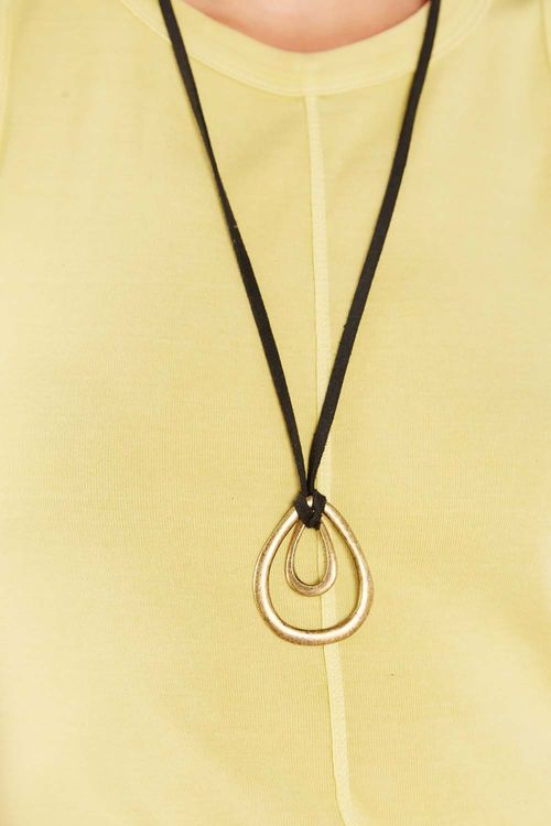 Colar Gota Duplo - Ouro Velho